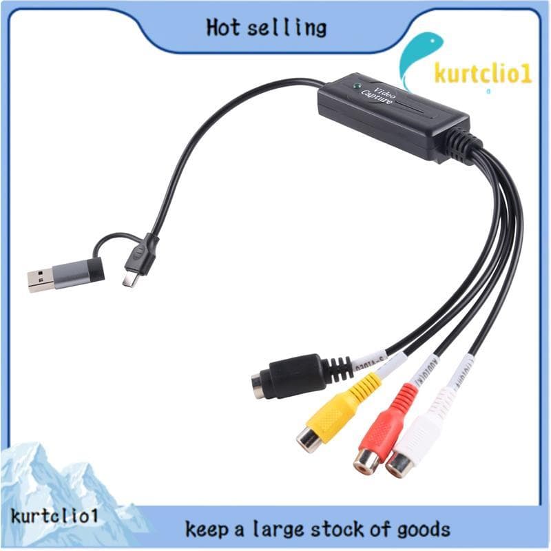 Adaptador De Placa De Captura De Vídeo AV S USB 2.0 Type C Composto Para Câmera OBS PC
