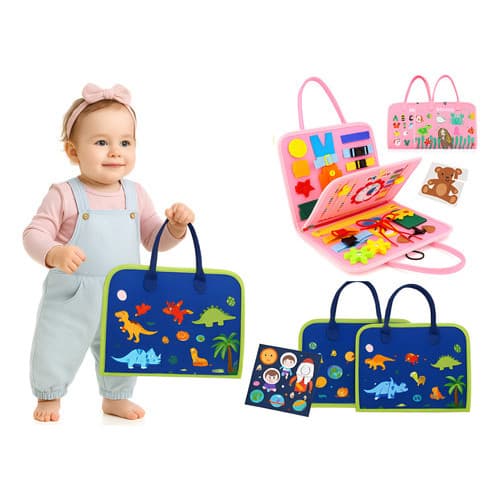 Maleta Educativa Montessori Sensorial Brinquedo Bebê Criança Rosa