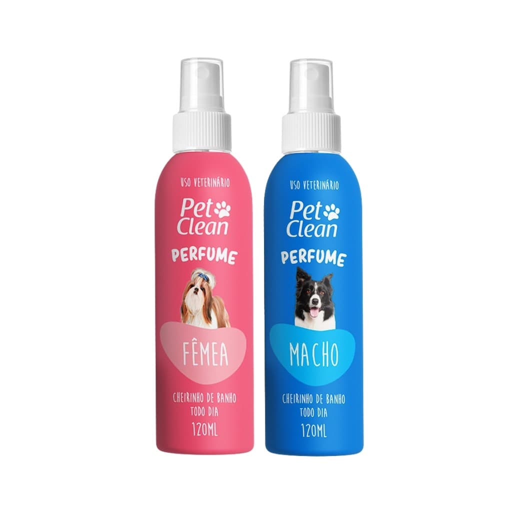 Kit Perfume Colônia para Cachorro e Gato Macho e Fêmea 120ML - Pet Clean