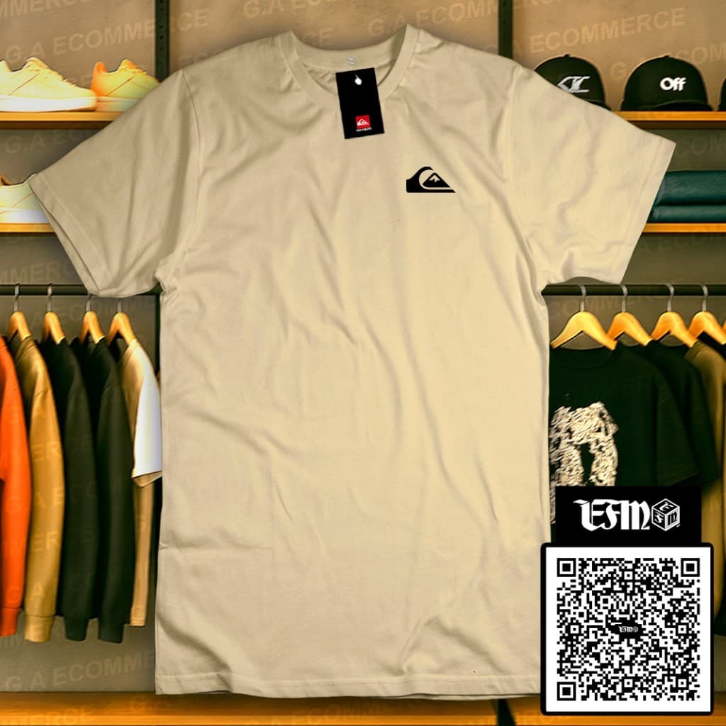 Camiseta Masculina T-Shirt Quiksilver Canto Relevo 3D Skate Surf 90 Streetwear Camiseta Algodão
