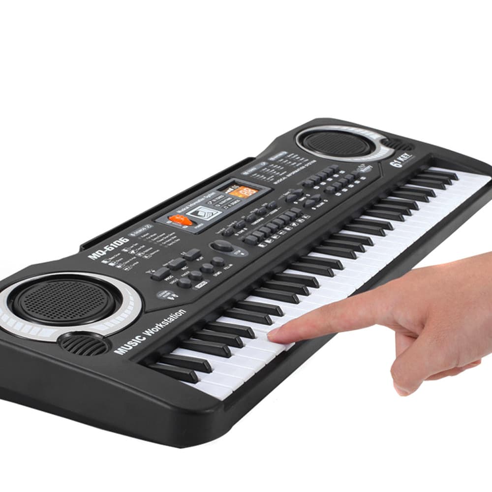 Brinquedo Teclado Elétrico Infantil De 61 Teclas Com Microfone E Fonte