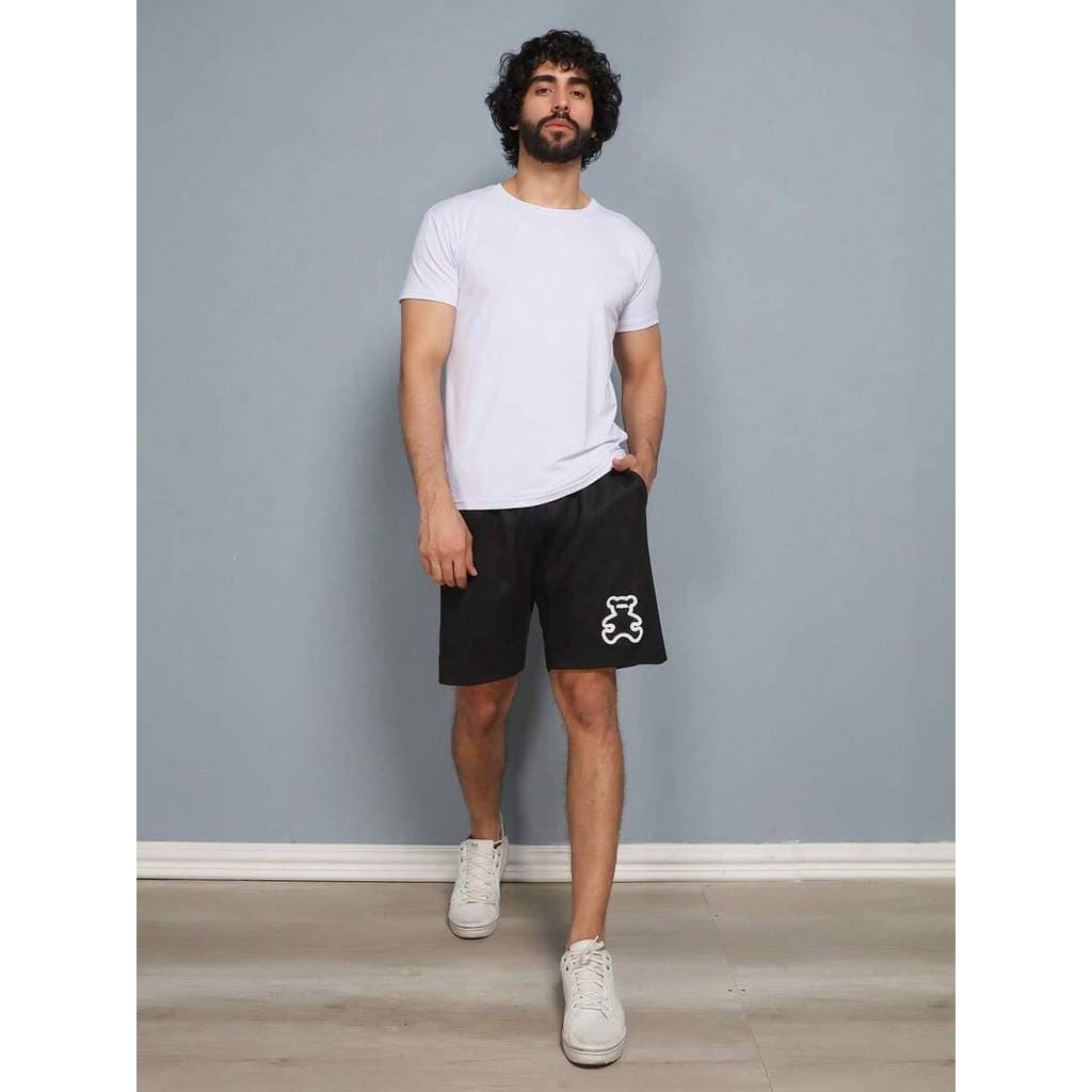 Shorts casuais de pele de veado sintético para homens