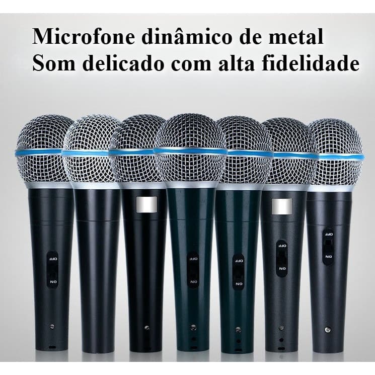 Microfone profissional SM58, com cabo de 5 m, interruptor, alta sensibilidade, envio imediato