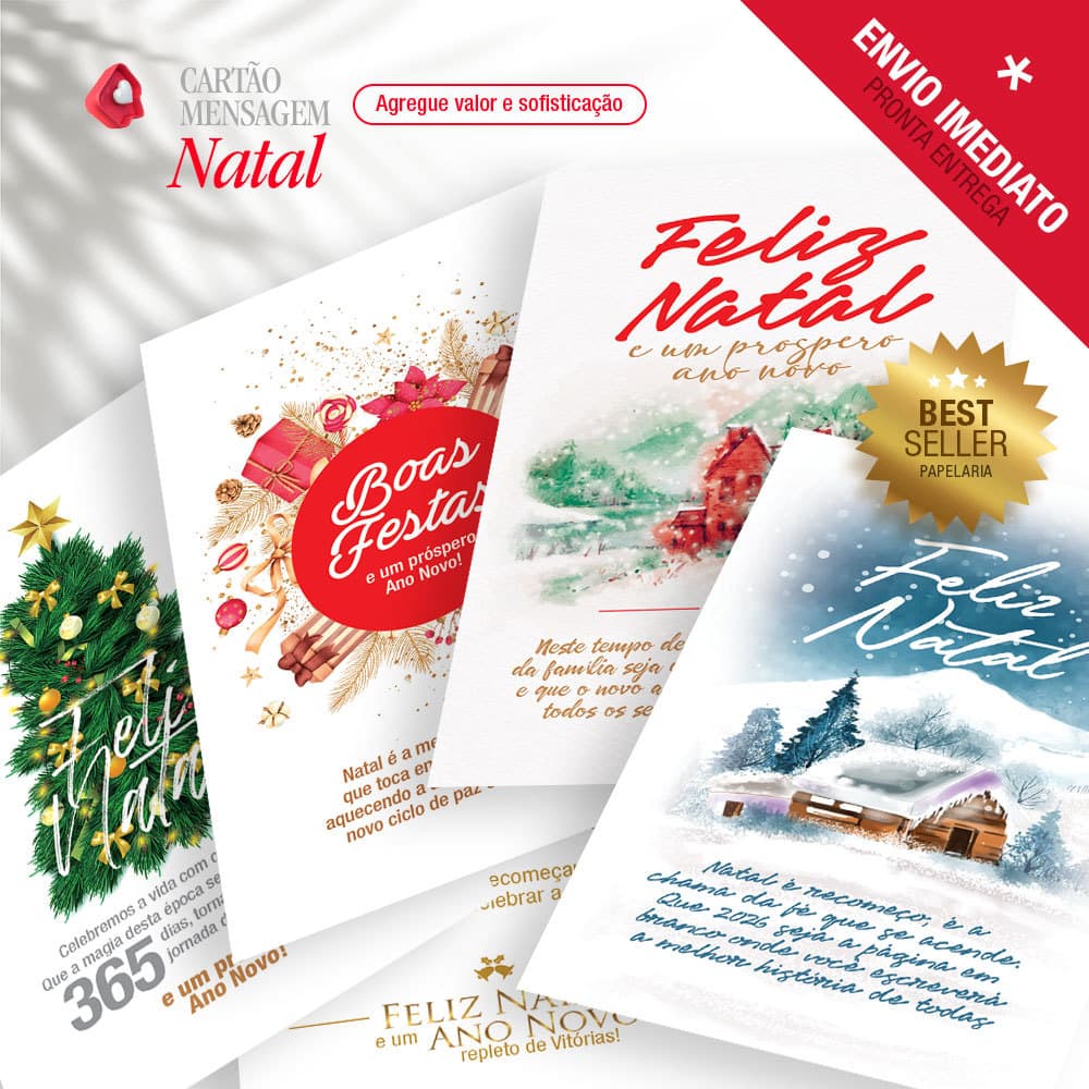 Cartões De Mensagem Agradecimento Cliente FELIZ NATAL e PROSPERO ANO NOVO Mimo