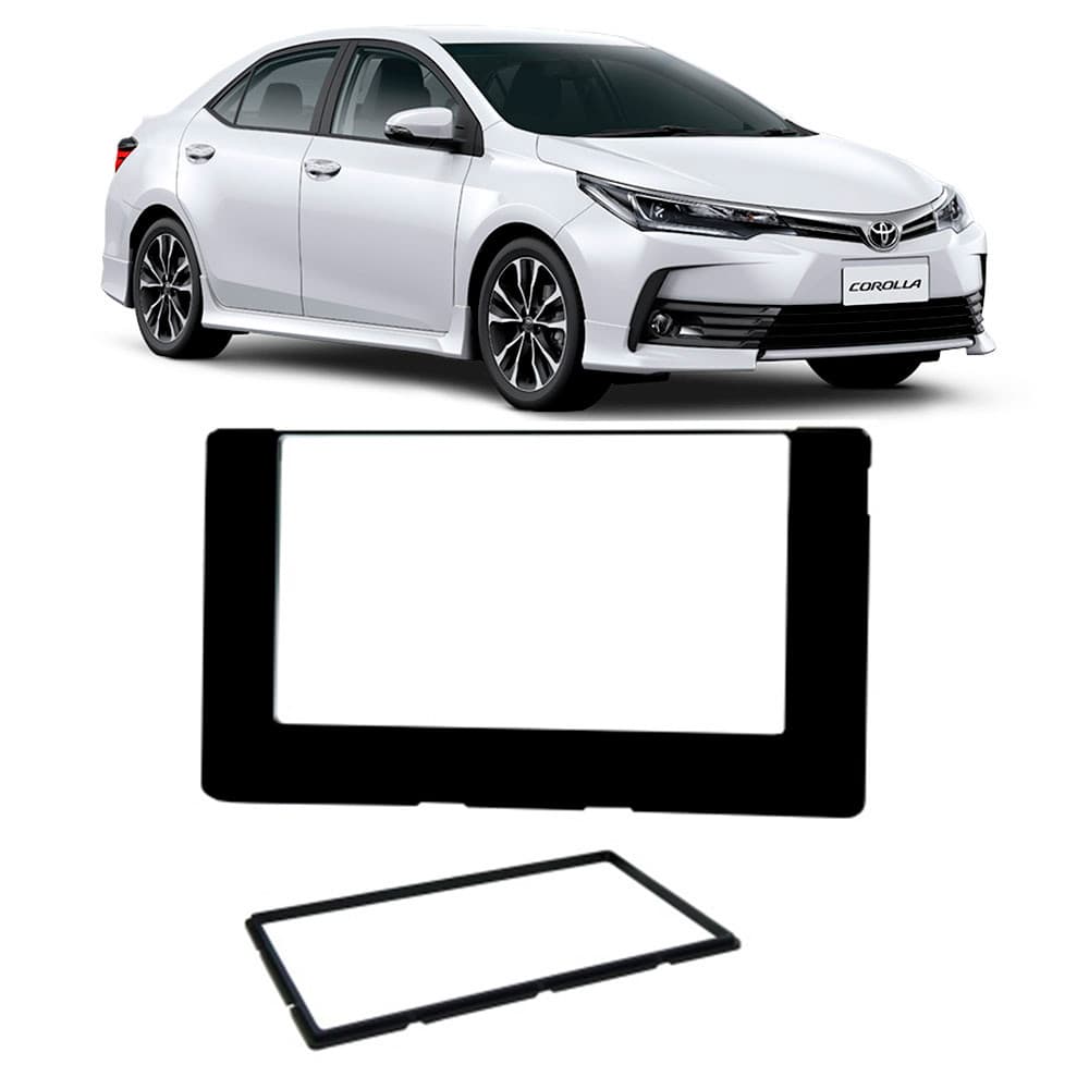 Moldura 2 Din Black Piano Para Toyota Corolla GLI 2017
