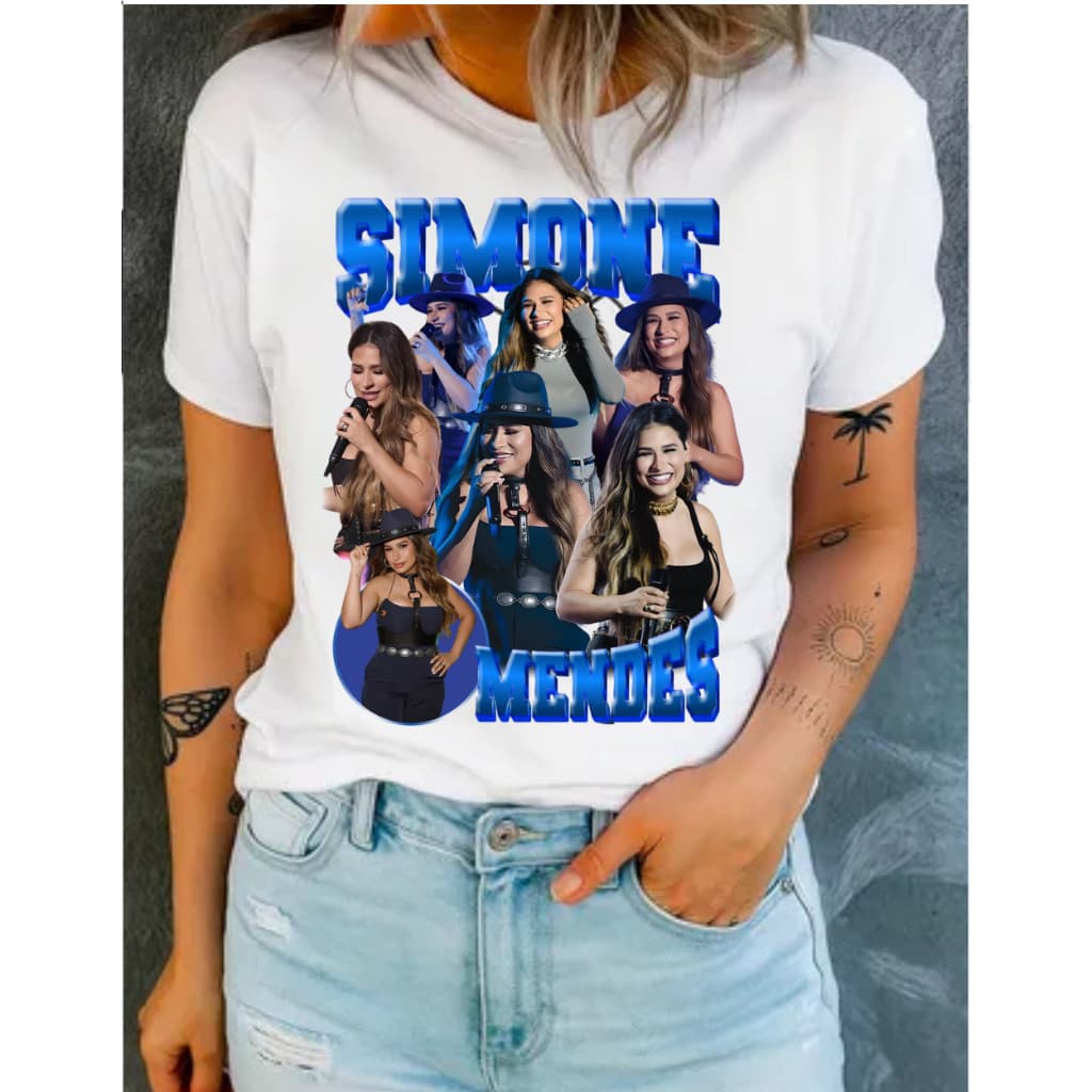 Camiseta Camisa Unissex Cantora Sertanejo blusa Simone Mendes Algodão moda