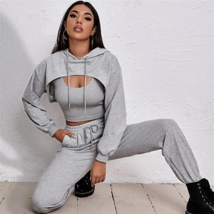 Conjunto De Moletom Europeu E Americano Para Mulheres Костмы Com Capuz Agasalho Feminino