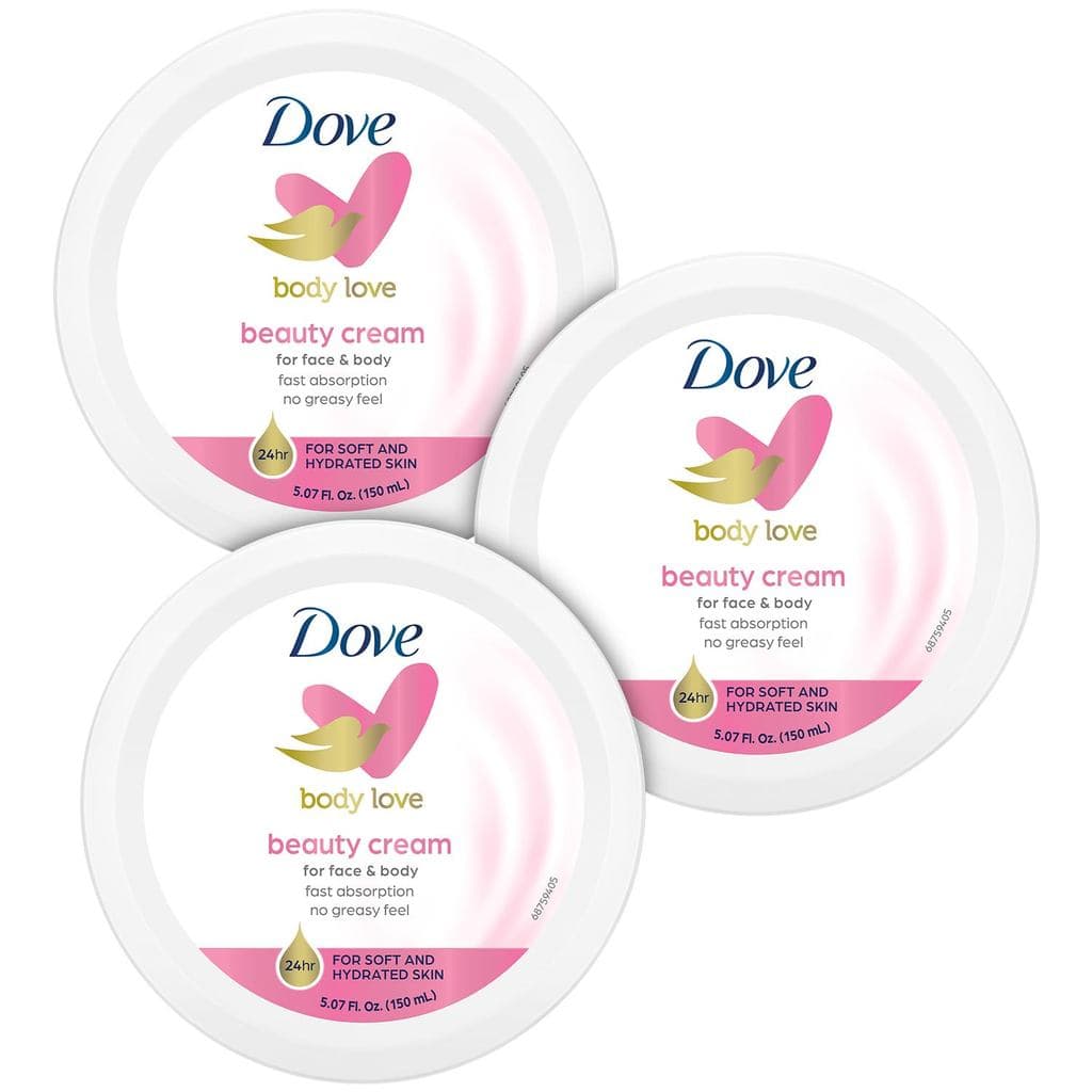 Creme de Beleza Dove Body Love, Leve, de Rápida Absorção, para Rosto e Corpo, para Pele Normal a Seca, Hidratação 24 Hor