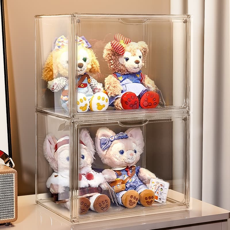 Japão preferido caixa de armazenamento de boneca transparente brinquedo de pelúcia expositor caixa de exibição de boneca