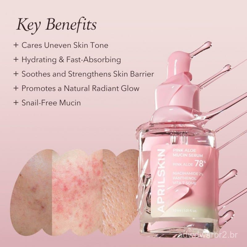 APRILPinkAlucinSerum1.01fl.oz(30ml)Hidratante78%FórmulaJejuAlucincomAcabamentoNãoPegajosopara umEfeitoBrilhante, Cuidado