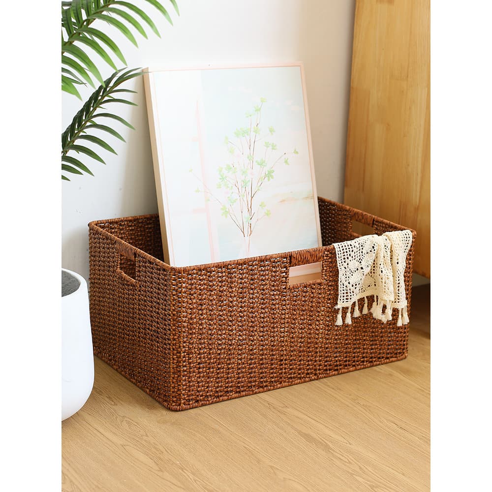 KENS Rattan grande cesta de armazenamento Hotel b & b fronha roupas brinquedos diversos cesta Coverless guarda-roupa cai