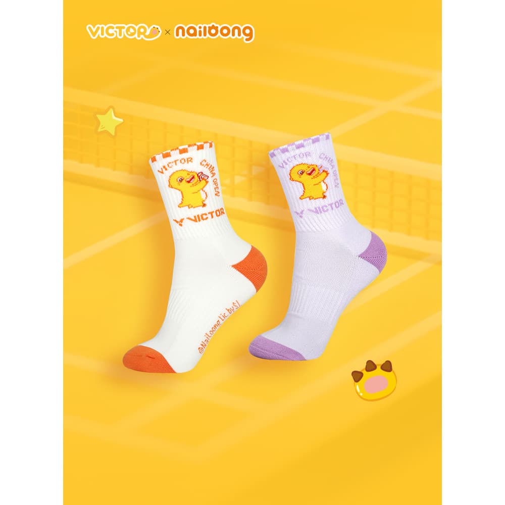 VICTOR VICTOR Victory Milk Dragon Homens Mulheres Badminton Meias Esportivas SKCO2510NL SKCO2511NL Grosso