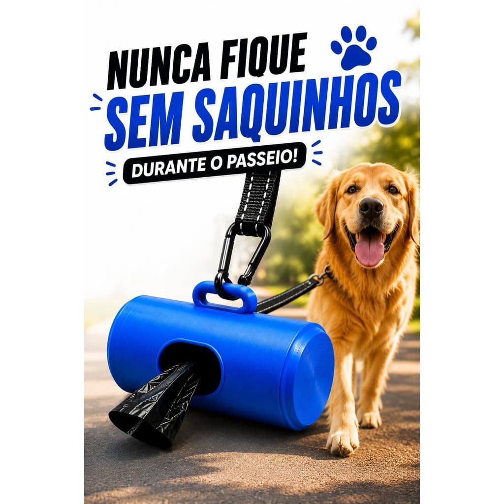 Porta Saco Higiênico Pet Dispenser para Saquinhos Impressão 3D Premium Leve, Compacto e Prático