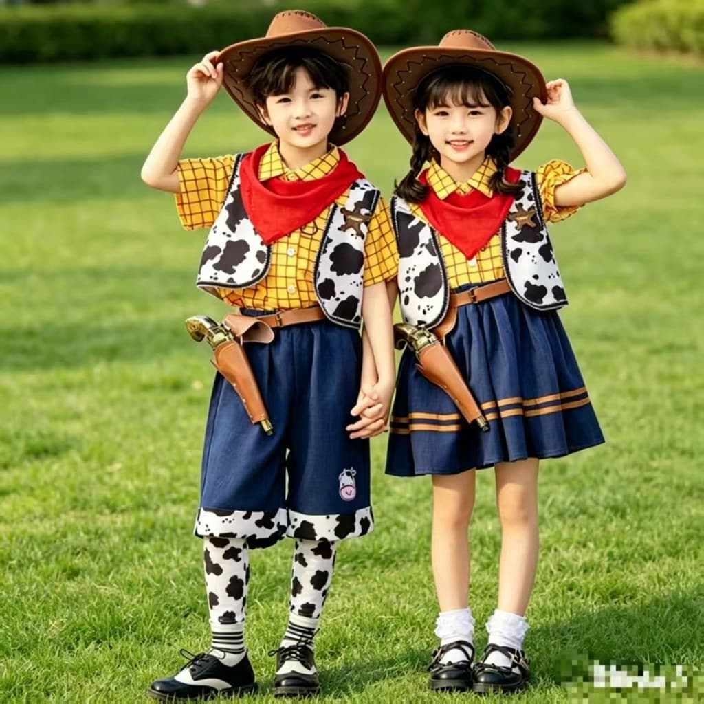 Crianças Toy Story Woody desempenho trajes meninos meninas dia das crianças trajes de desempenho do jardim de infância#儿