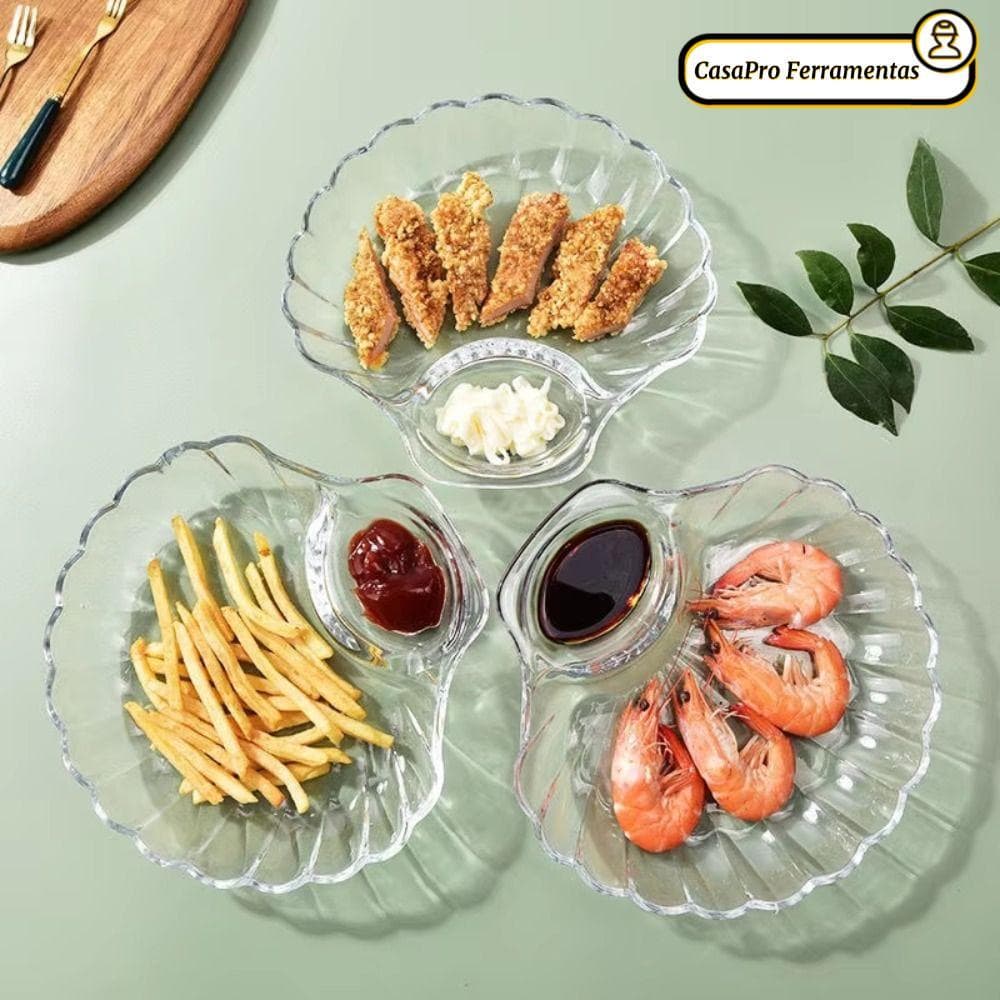 Prato De Concha SUNSHINY , Criativo Com Discos De Vinagre , Bolinho , Pratos Transparentes De Lanche De Frutas Secas