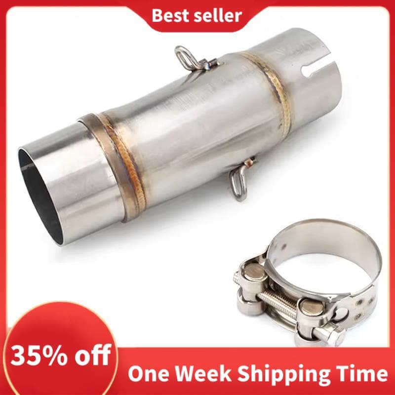 Tubo Médio De Escape De Aço Inoxidável 51mm Para Motocicleta Ninja250 Ninja400 Ninja500 Z250 Z400 Z500 2017-2025