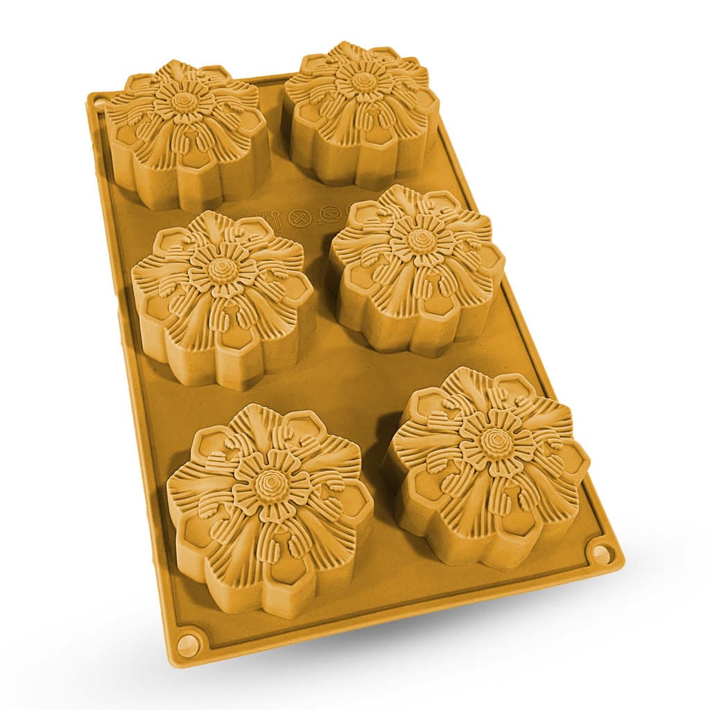 Forma de Silicone Dona Jura 6 Flores Decor 28x17cm