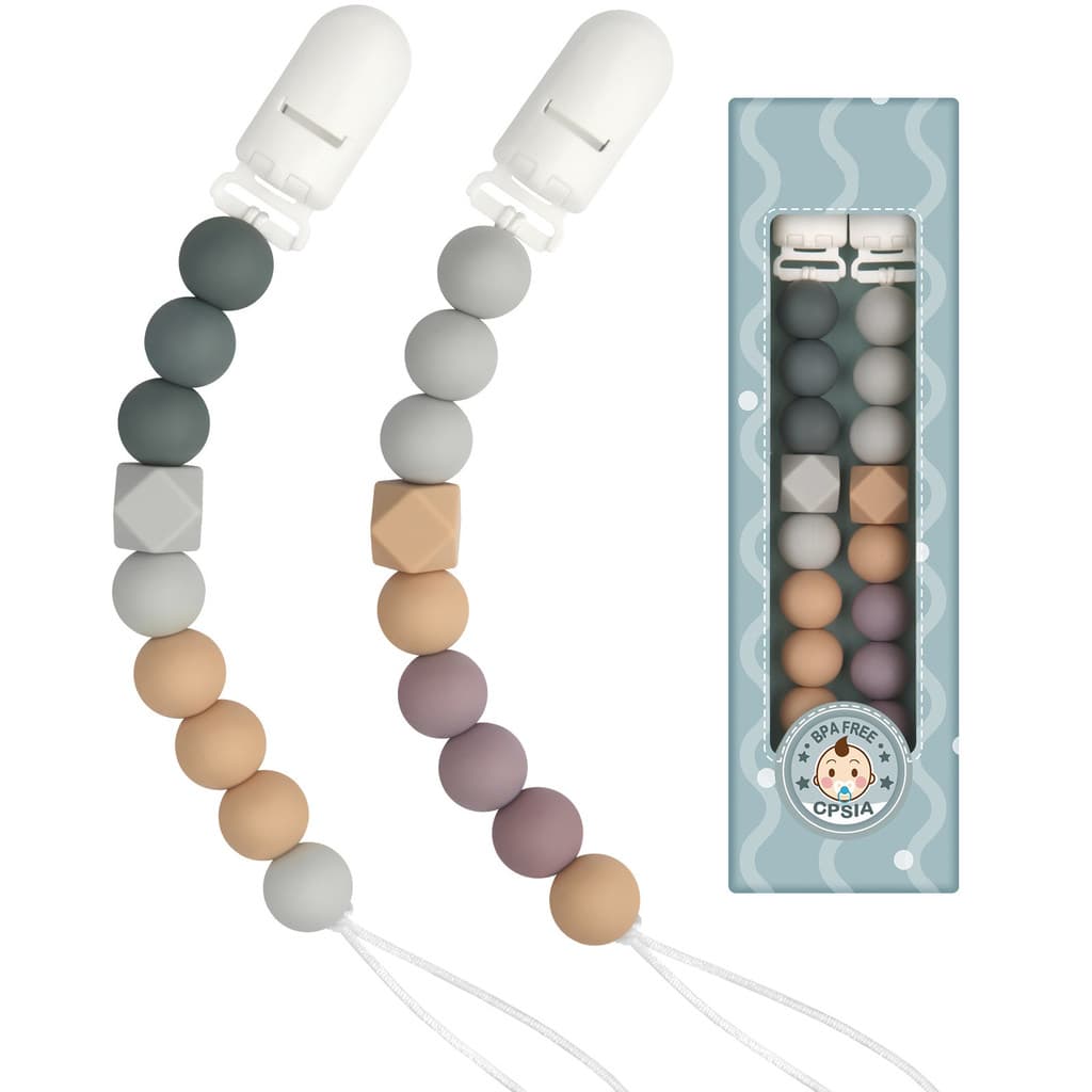 Chupeta anti-queda corrente brinquedo do bebê mordedor anti-queda corda bebê pérola chupeta corrente Silicone cordão cor
