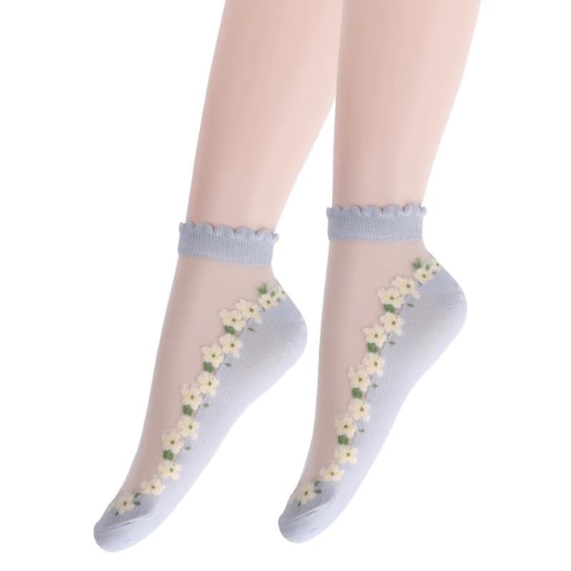 【Conforto Invisível】[Estilo Feminino] Meias com Renda/Meias de Seda/Meias Femininas/Meias Invisíveis