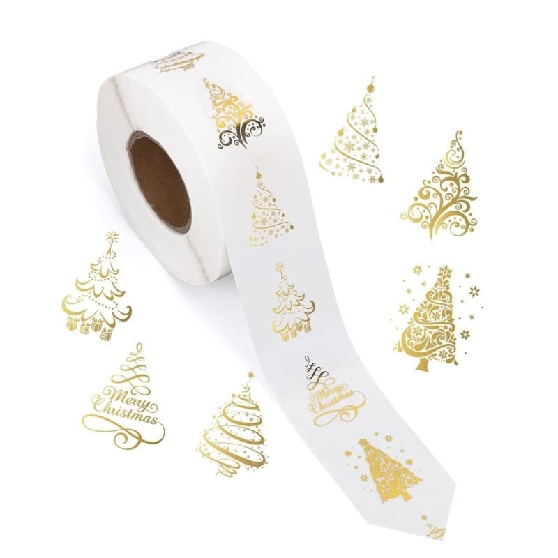 Hi * 500 Peças Adesivos Transparentes Para Árvore Natal, Vedação, Adesivo Scrapbooking Caixa Cartão