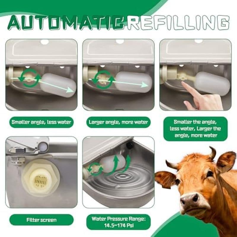 Alimentador automático para cães, tigela, dispensador adequado para cães de estimação, cavalo, vacas, cabra, ovelha, águ