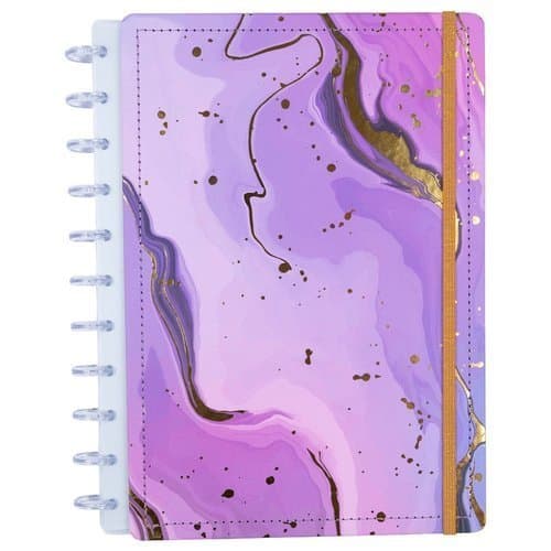 Caderno Medio Capa Dura Resistente Disco Flexivel Reposicionavel Folhas Removiveis Organizador Estudos Anotacoes