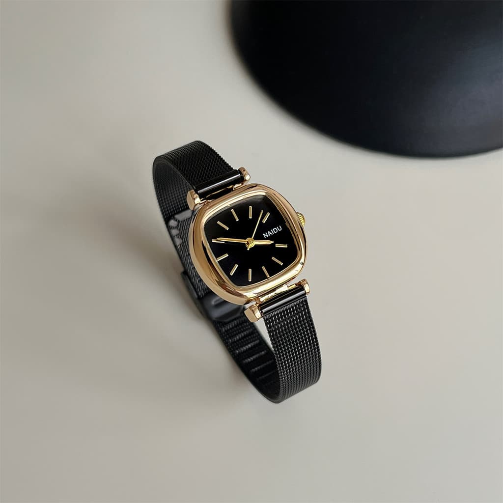 relogio feminino luxo relogio feminino pequeno delicado Preto ouro pequeno cubo açúcar relógio feminino júnior estudante