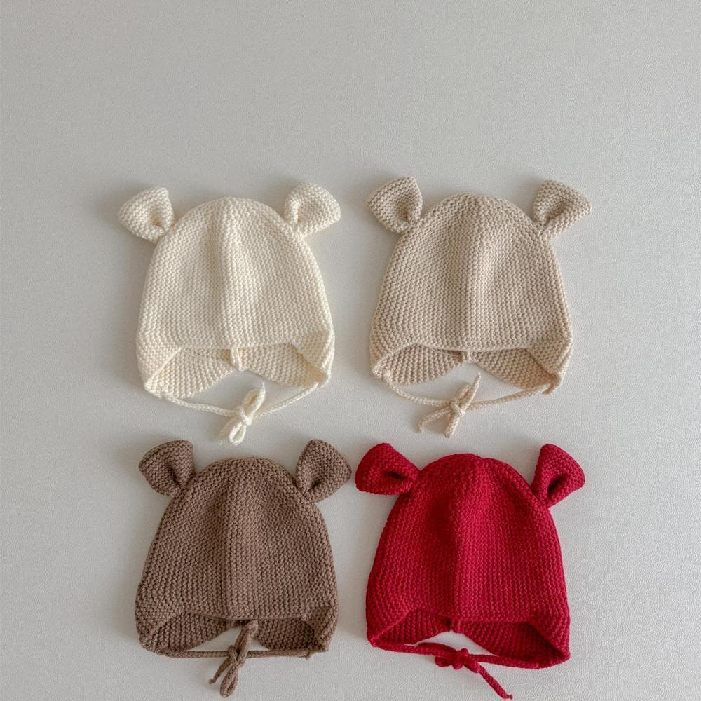 Bebê menino chapéu outono inverno Super bonito bonito chapéu de orelha versão coreana estilo ocidental chapéu de malha d