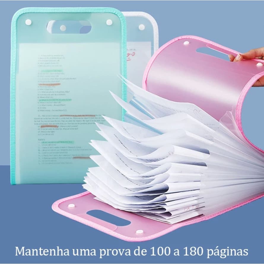 Pasta Sanfonada 12 Divisórias A4 Organizadora Material Escolar Volta as Aulas