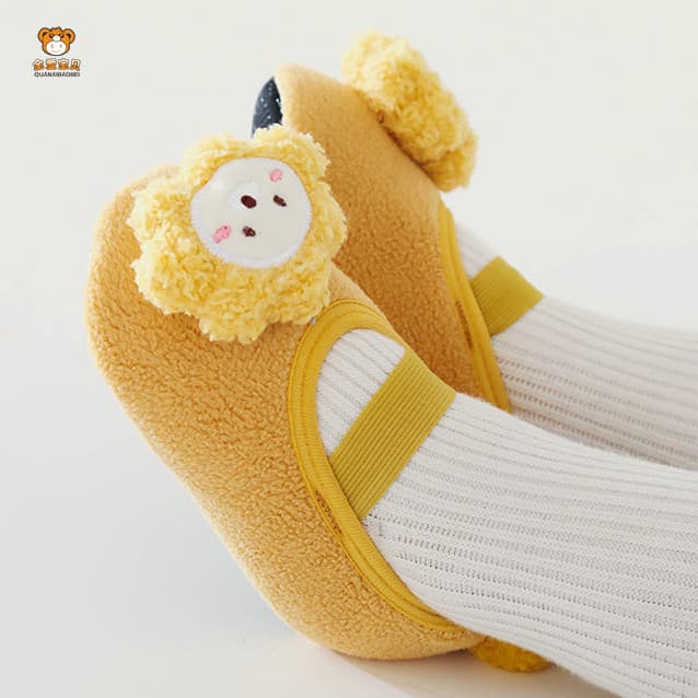 Outono inverno bebê meias de chão antiderrapante criança meias sapatos meias 0-3 anos de idade bebê interior da criança