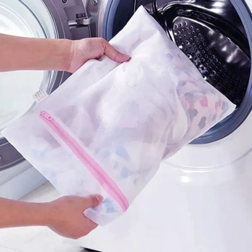 Kit Saco De Roupas Para Máquina De Lavar Ziper Com Proteção.