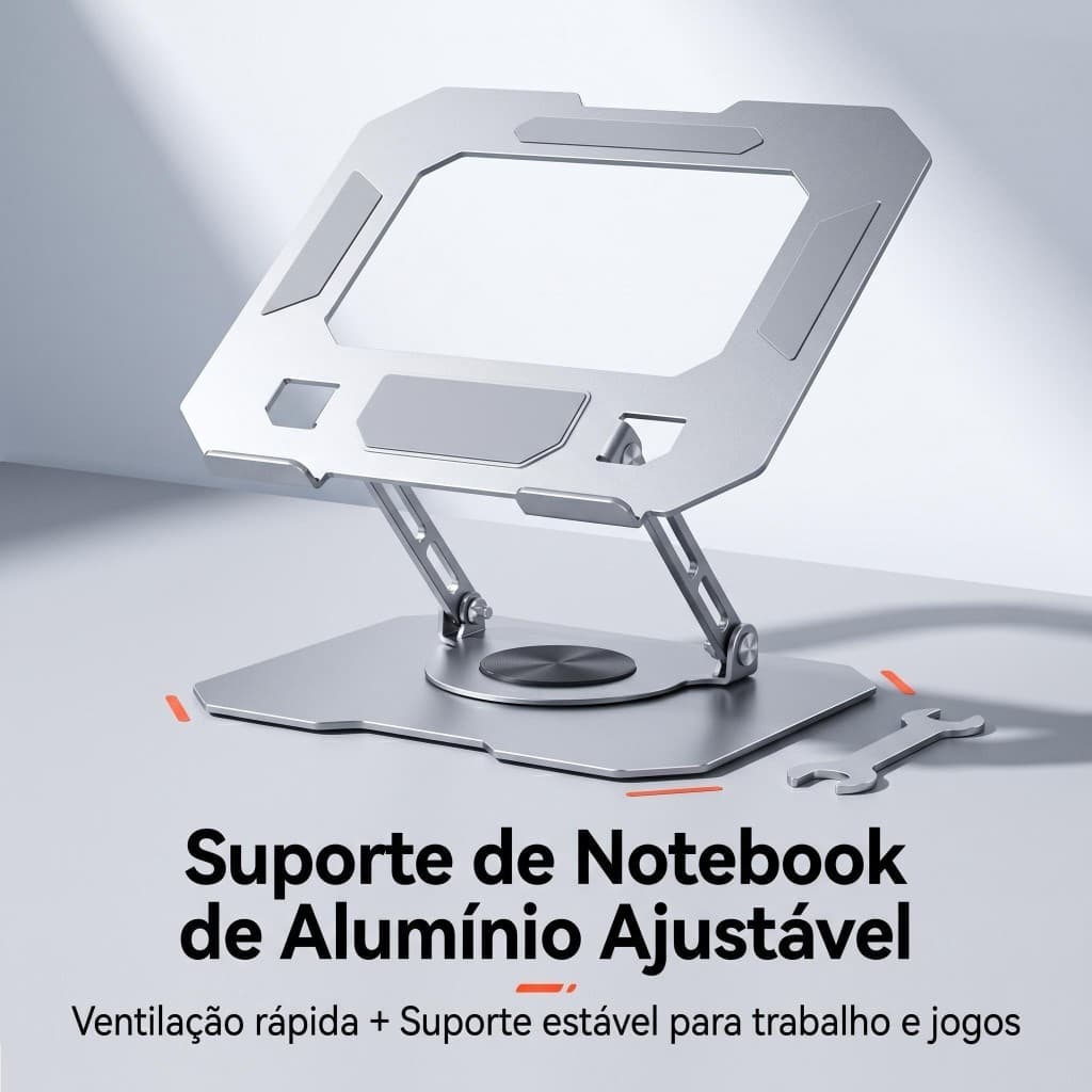Suporte de Mesa para Tablet 360° Base Ajustável e Dobrável Suporte Ergonômico
