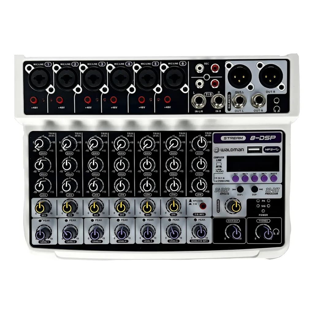 Mesa De Som 8 Canais ST-8DSP Interface De Áudio Waldman