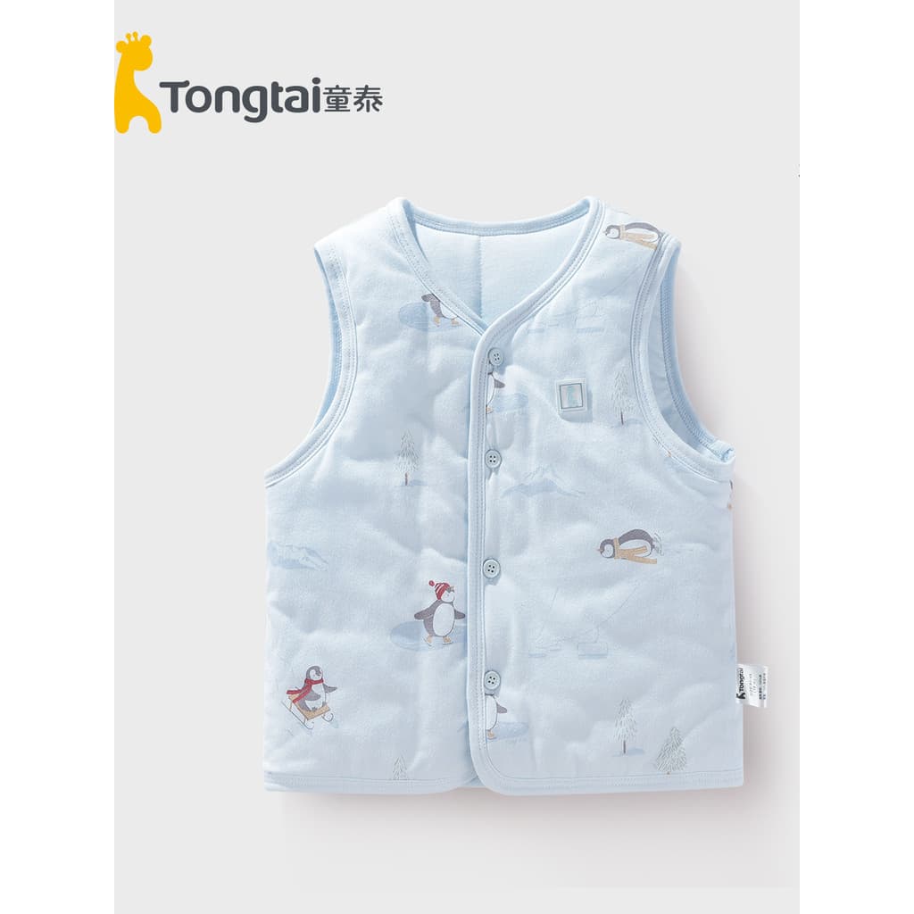 Tongtai colete de bebê 2025 novo estilo colete acolchoado outono inverno puro algodão Folio colete de bebê