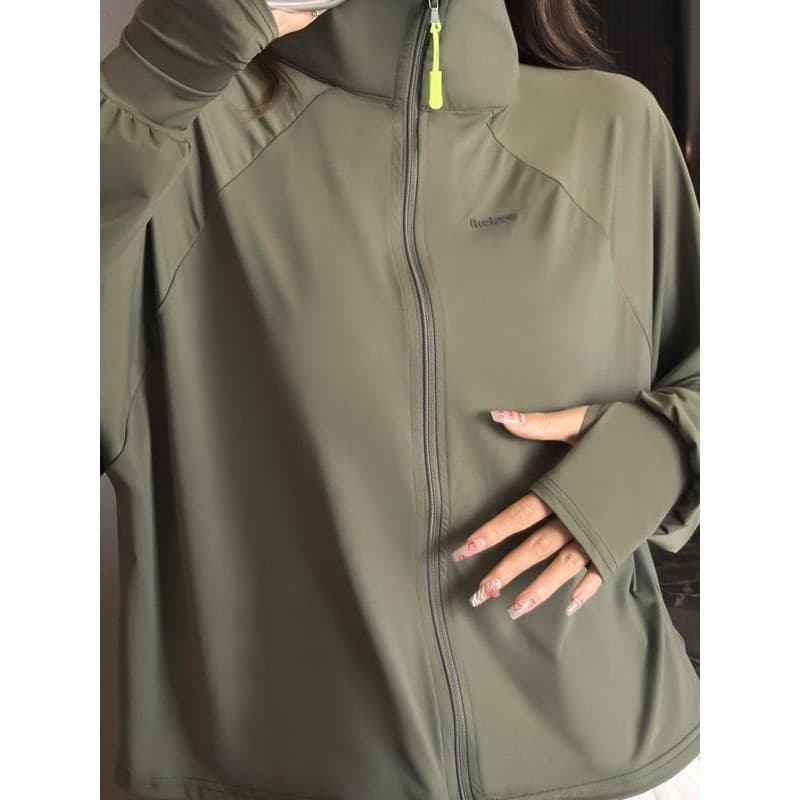 Protetor solar roupas femininas 2026 novo estilo verão respirável à prova de ultravioleta ao ar livre gelo seda protetor