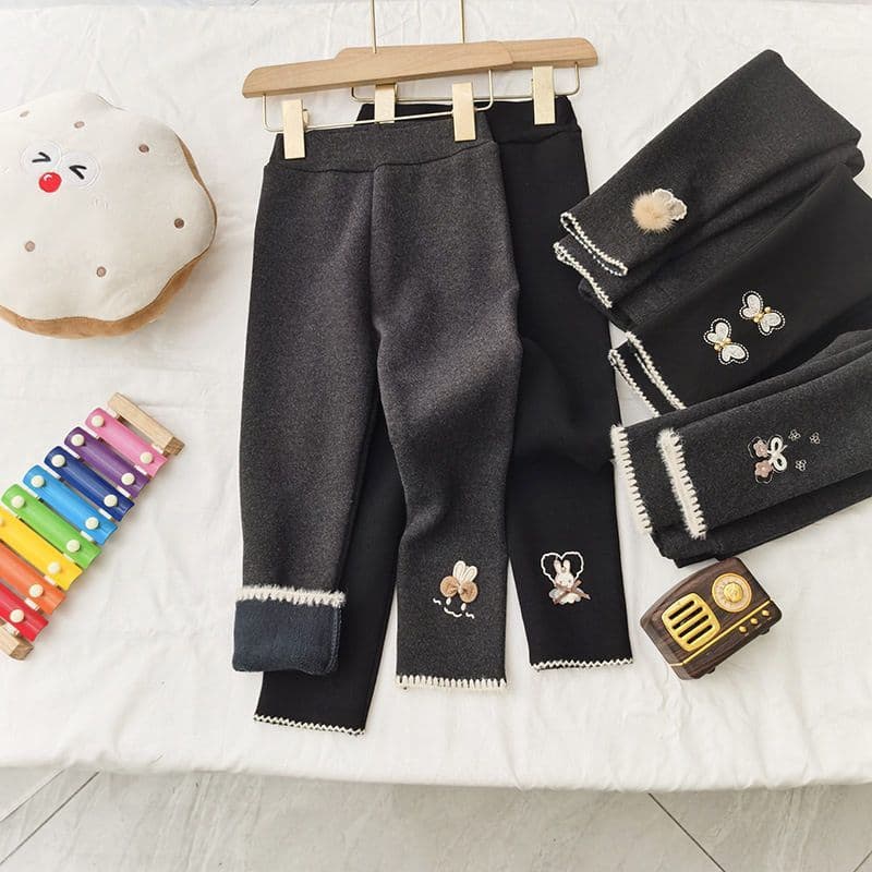 Bedoha Meninas Outono Inverno Estilo Fleece-Fleece-Fleece Leggings Bebê Menina Uma Peça de Lã Médio Grande