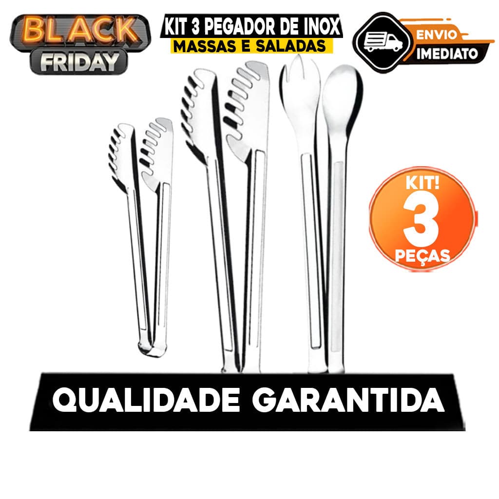 Pegador de Inox para Massas e Saladas sendo 1 Pegador p/ Massas 29 CM e 20CM 1 Pegador de Saladas 29 CM p/ Restaurantes.