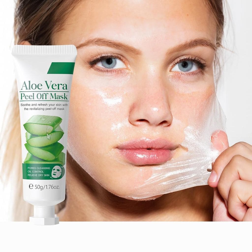 Máscara Facial Peel-Off de Aloe Vera, máscara facial hidratante em gel, pasta de dente para controle de oleosidade e ela