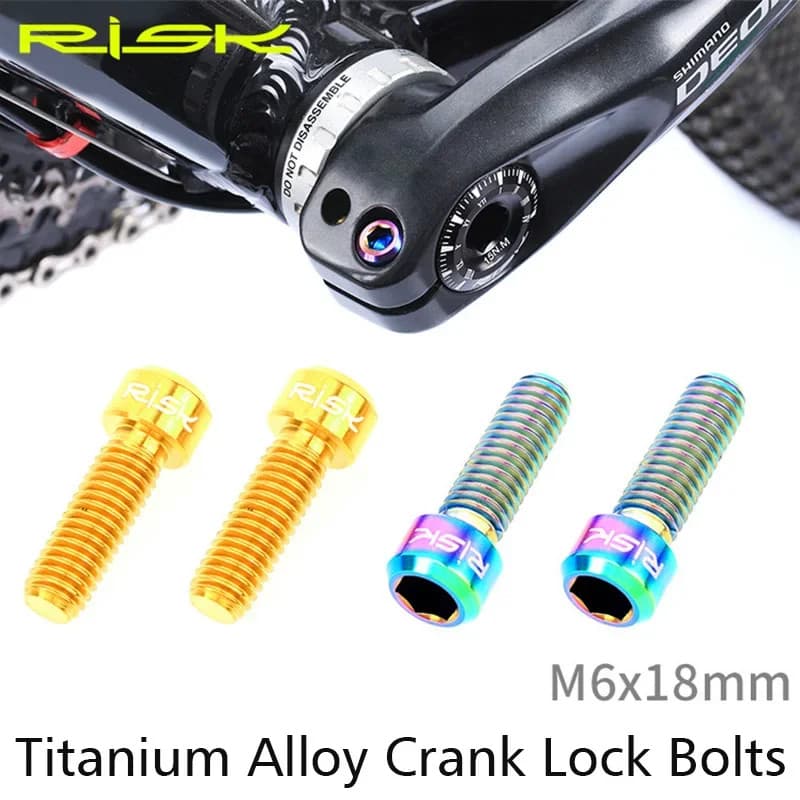RISK 2 Peças M6x18mm Parafusos De Titânio Ti Para Fixação De Braço De Manivela MTB Estrada Mountain Bike Braçadeira De F