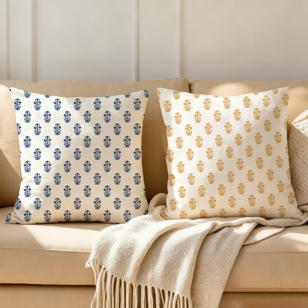 Americano simples pequeno Floral fronha sofá sala de estar decoração almofada cabeceira algodão linho dupla face grande