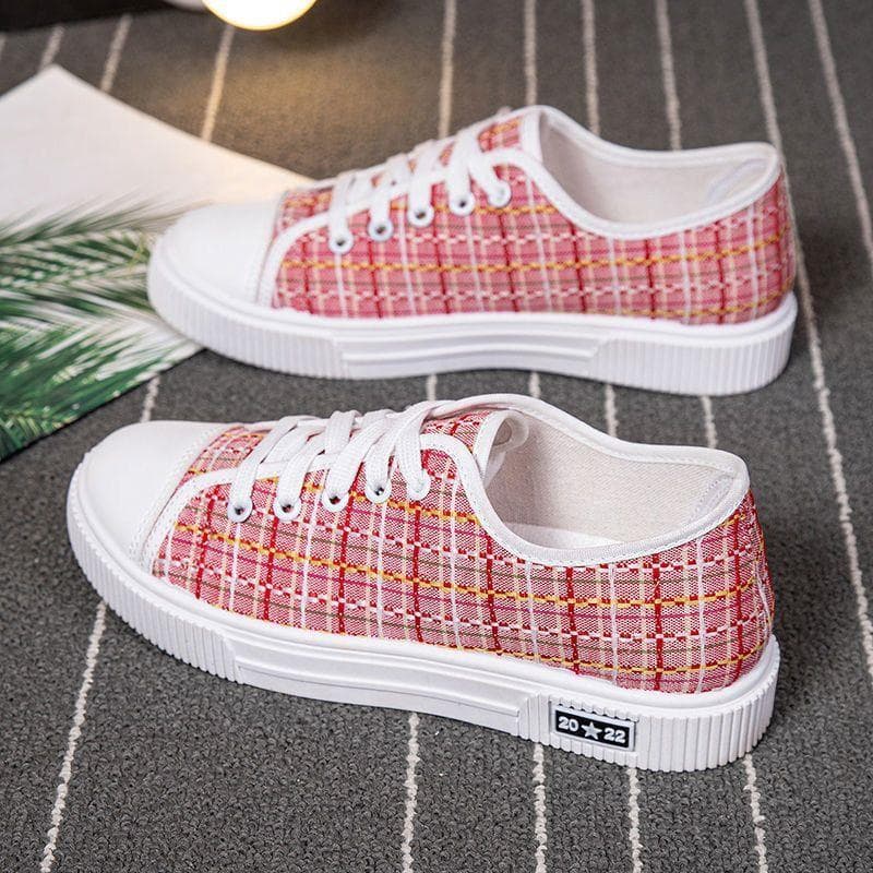 Novo estilo sapatos de lona femininos primavera outono estilo fino respirável sapatos brancos versão coreana All-Match e