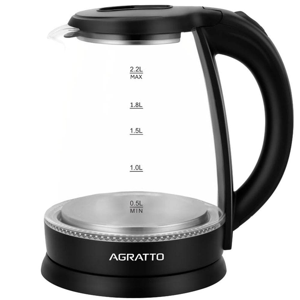 Chaleira Elétrica Agratto ACEV01l 220v Aroma Vidro Capacidade 2,2L Desligamento Automático 1500W