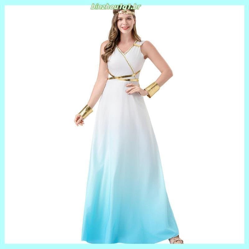 Novidades: Fantasia de Rainha Egípcia Antiga, Vestido Longo, Estátua da Liberdade Grega, para Halloween, Cosplay, Festa,