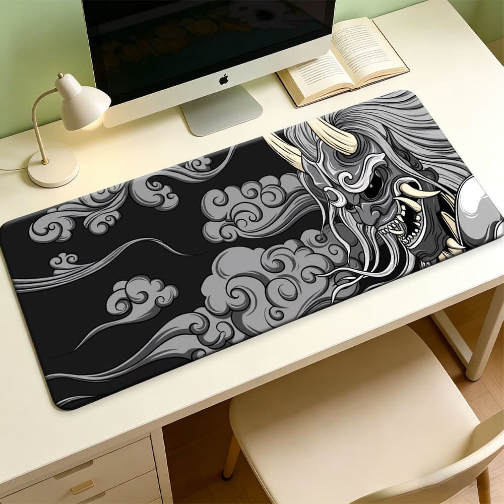 Mouse Pad Grande Antiderrapante Para Jogos Monocromático Chinês Dragon Cloud 30 * 80CM