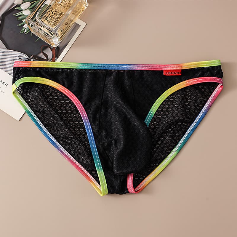 Cuecas masculinas de malha transparente de malha respirável de secagem rápida