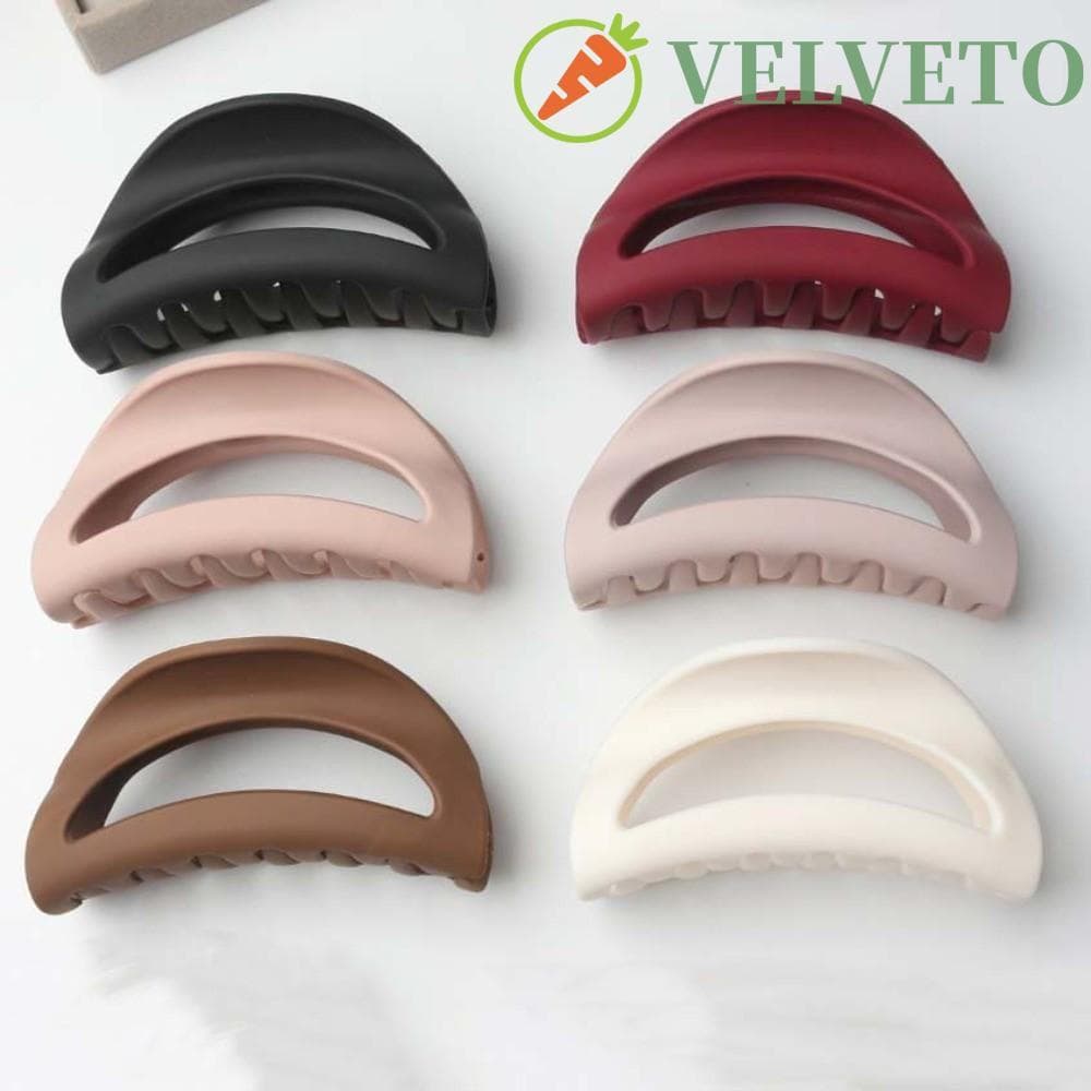 Garra De Cabelo De Plástico Elástico ELVETO , Clipe De Tubarão De Silicone Simples E Seguro , Grampos Cor Sólida