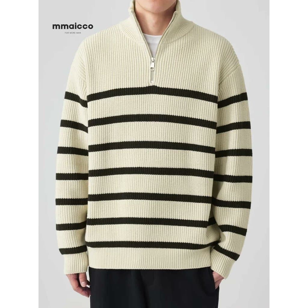 Momaike aquecimento infravermelho distante masculino meio aberto zíper gola alta camisola outono inverno novo estilo cam