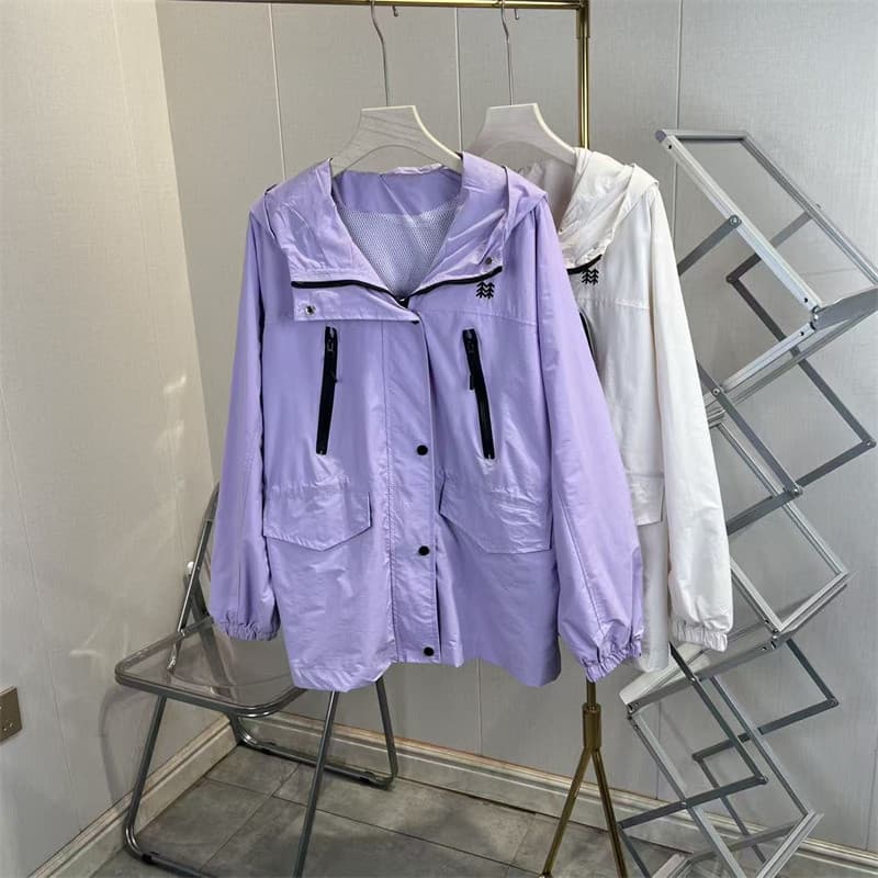 6128 jaqueta Casual com capuz jaqueta fina primavera verão feminino novo estilo versão coreana jaqueta protetora solar s