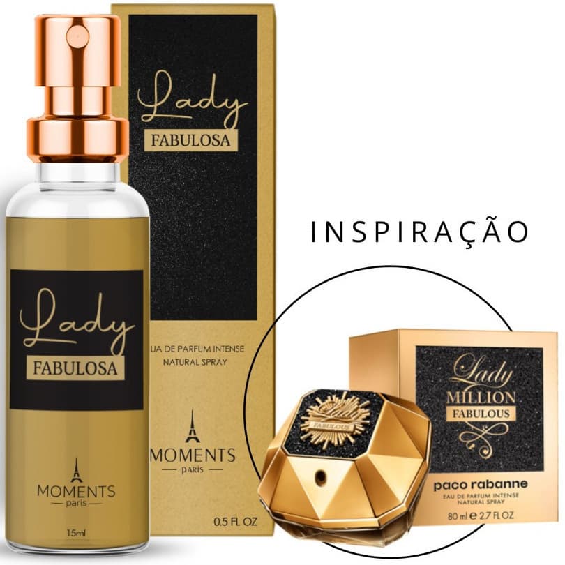 Perfume Importado Contratipo Feminino Lady Fabulosa Eau de Parfum EDP 15ml Moments Paris