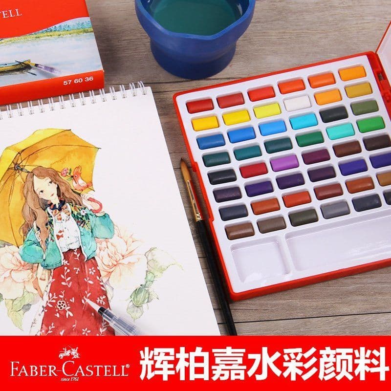 Alemão Faber-Ga aquarela pintura sólida estudantes usam conjunto de 36 cores iniciante pequeno portátil passeio esboçar